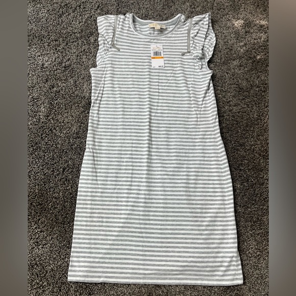 Michael Kors Dresses & Skirts - Michael Michael Kors Striped Dress/Cover-Up Sz Sm Grey/White Zipper Summer